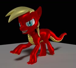 Size: 2000x1783 | Tagged: safe, artist:ghost reviews, oc, oc:steelclaw, species:dragon, species:longma, species:pony, 3d, blender, blender cycles, looking at camera, solo, wingless