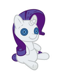 Size: 3000x3000 | Tagged: safe, artist:saphire-systrine, character:rarity, button eyes, female, high res, plushie, rarity plushie, seam lines, simple background, sitting, transparent background, youtube link