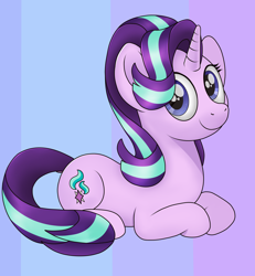 Size: 2474x2675 | Tagged: safe, artist:noosa, character:starlight glimmer, species:pony, species:unicorn, cute, dock, female, heart eyes, lying down, mare, ponyloaf, simple background, sitting, smiling, solo, wingding eyes
