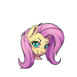 Size: 4533x4533 | Tagged: safe, artist:senaelik, character:fluttershy, species:pegasus, species:pony, absurd resolution, bust, circle, female, lidded eyes, looking at you, mare, portrait, simple background, smiling, solo, three quarter view, transparent background
