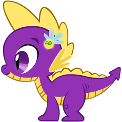 Size: 3072x3072 | Tagged: safe, artist:lazypixel, character:spike, male, parasprite, recolor, simple background, solo, sparx, spike as spyro, spyro the dragon, transparent background, vector