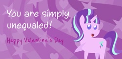 Size: 641x312 | Tagged: safe, artist:pacificgreen, character:starlight glimmer, species:pony, species:unicorn, female, holiday, pointy ponies, s5 starlight, solo, valentine, valentine's day