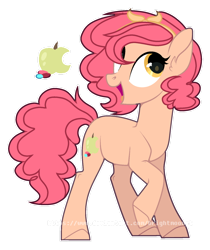 Size: 1280x1522 | Tagged: safe, artist:jxst-roch, oc, oc only, parent:applejack, parent:pinkie pie, parents:applepie, species:earth pony, species:pony, female, magical lesbian spawn, mare, offspring, simple background, solo, transparent background