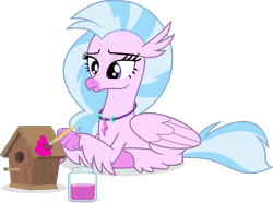 Size: 3000x2230 | Tagged: safe, artist:jp, derpibooru original, character:silverstream, species:hippogriff, spoiler:interseason shorts, .svg available, bird house, brush, female, paint, simple background, solo, svg, teacher of the month (episode), transparent background, vector