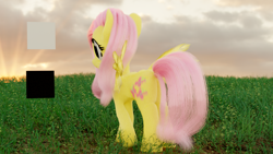 Size: 1920x1080 | Tagged: safe, artist:gabe2252, character:fluttershy, species:pegasus, species:pony, 3d, detailed hair, female, furry wings, solo