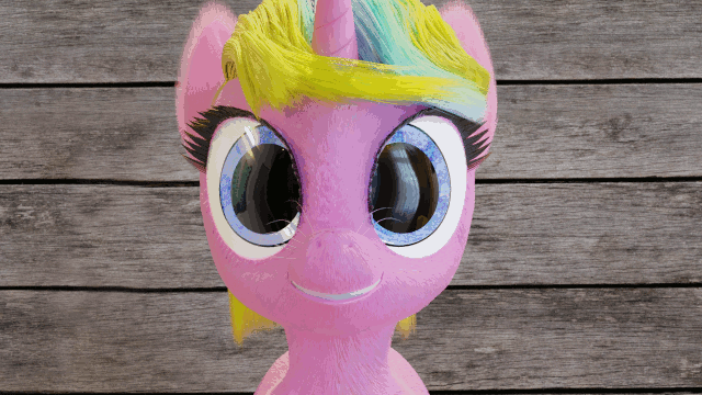 Size: 640x360 | Tagged: safe, artist:gabe2252, oc, oc:constant time, species:pony, species:unicorn, 3d, animated, blender, cycles, gif, uncanny valley