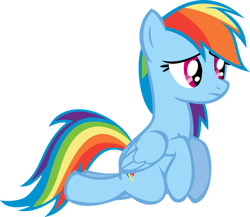Size: 959x833 | Tagged: safe, artist:michaelsety, character:rainbow dash, species:pegasus, species:pony, episode:daring don't, g4, my little pony: friendship is magic, cute, dashabetes, female, frown, kneeling, mare, simple background, solo, transparent background, vector