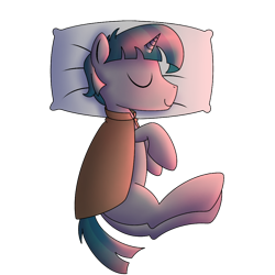 Size: 1000x1000 | Tagged: safe, artist:cappie, character:stygian, species:pony, species:unicorn, cloak, clothing, cute, male, pillow, simple background, sleeping, solo, stallion, stygianbetes, transparent background