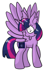 Size: 1234x1879 | Tagged: safe, artist:raktor, character:twilight sparkle, character:twilight sparkle (alicorn), species:alicorn, species:pony, alternate cutie mark, april fools, april fools 2019, article 13, censorship, european union, female, flag, looking at cutie mark, looking back, mare, meta, simple background, solo, transparent background
