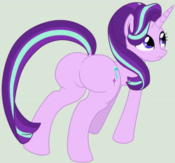 Size: 3766x3504 | Tagged: safe, artist:mysweetstomach, character:starlight glimmer, species:pony, species:unicorn, female, glimmer glutes, high res, long tail, mare, plot, simple background, solo, the ass was fat