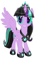 Size: 982x1630 | Tagged: safe, artist:equmoria, character:twilight sparkle, character:twilight sparkle (alicorn), species:alicorn, species:pony, 3d, 3d model, female, mmd, simple background, solo, transparent background, twivine sparkle