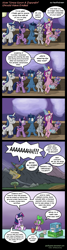 Size: 1000x3730 | Tagged: safe, artist:pacificgreen, character:night light, character:princess cadance, character:princess flurry heart, character:shining armor, character:spike, character:twilight sparkle, character:twilight sparkle (alicorn), character:twilight velvet, species:alicorn, species:dragon, species:pony, species:unicorn, episode:once upon a zeppelin, g4, my little pony: friendship is magic, airship, bandage, chocolate, comic, female, food, hot chocolate, mother and daughter, oh crap, reality ensues, wide eyes, zeppelin