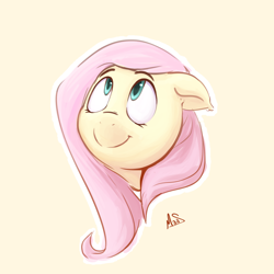 Size: 2000x2000 | Tagged: safe, artist:sea-maas, character:fluttershy, species:pegasus, species:pony, bust, cute, female, high res, portrait, smiling, solo