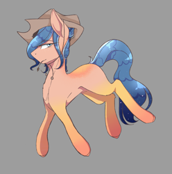 Size: 1689x1701 | Tagged: safe, artist:harmonyskish, oc, species:earth pony, species:pony, clothing, female, gray background, hat, mare, simple background, solo