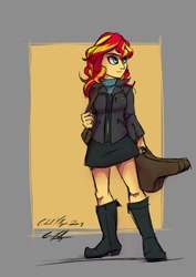 Size: 636x900 | Tagged: safe, artist:gabbslines, character:sunset shimmer, my little pony:equestria girls, female, guitar, sketch, solo
