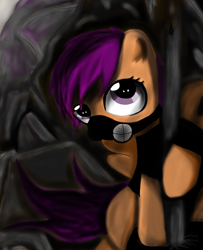 Size: 1366x1685 | Tagged: safe, artist:mad-mutt, character:scootaloo, species:pony, bad future, female, gas mask, mask, older, older scootaloo, post-apocalyptic, solo, teenager