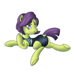 Size: 1000x1000 | Tagged: safe, artist:cappie, character:victoria, species:earth pony, species:pony, butt, clothing, dock, equestria girls outfit, equestria girls ponified, female, looking at you, mare, milf, one-piece swimsuit, plot, ponified, raised hoof, simple background, smiling, solo, swimsuit, transparent background, underhoof, victoria