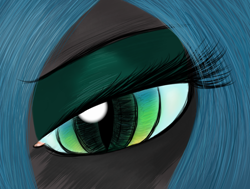 Size: 888x672 | Tagged: safe, artist:flutterstormreturns, character:queen chrysalis, species:changeling, changeling queen, close-up, eye, eyelashes, female, slit eyes, solo
