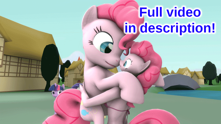 Size: 720x405 | Tagged: safe, artist:setup1337, character:pinkie pie, character:rarity, character:sunset shimmer, character:twilight sparkle, species:anthro, 3d, animated, anthro ponidox, bikini, clothing, female, hug, nuzzling, ponyville, source filmmaker, swimsuit, youtube link