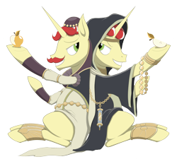 Size: 3000x2695 | Tagged: safe, artist:janji009, part of a set, character:flam, character:flim, species:pony, species:unicorn, armor, brothers, card game, clothing, crossover, duo, duo male, flim flam brothers, gold, golden apple, headband, high res, jewelry, magic the gathering, male, orzhov syndicate, part of a series, ravnica, robe, siblings, simple background, stallion, transparent background