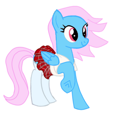 Size: 820x838 | Tagged: safe, artist:swiftgaiathebrony, character:wind whistler, species:pegasus, species:pony, g1, clothing, cute, female, g1 to g4, generation leap, mare, miniskirt, plaid skirt, pleated skirt, school uniform, shirt, simple background, skirt, socks, solo, thigh highs, white background, zettai ryouiki