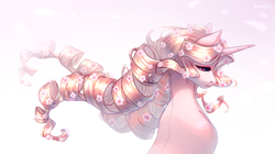Size: 2048x1146 | Tagged: safe, artist:dixierarity, artist:fenwaru, oc, oc:dixie, species:pony, species:unicorn, all this time, animated at source, cover, flower, flower in hair, montechristo, polish, solo, youtube link