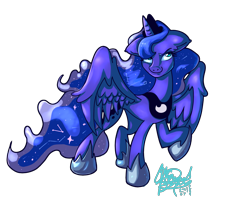 Size: 2524x2024 | Tagged: safe, artist:mannybcadavera, character:princess luna, species:alicorn, species:pony, female, mare, simple background, smiling, solo, transparent background