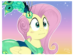 Size: 1920x1457 | Tagged: safe, artist:flutterstormreturns, character:fluttershy, species:pegasus, species:pony, episode:make new friends but keep discord, g4, my little pony: friendship is magic, :i, clothing, dress, female, gala dress, mare, solo, we bought two cakes, white outline