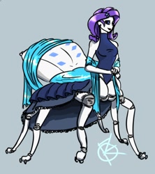 Size: 648x730 | Tagged: safe, artist:overkenzie, character:rarity, my little pony:equestria girls, clothing, dress, drider, female, halter top, original species, shawl, solo, spider