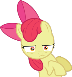 Size: 4502x4813 | Tagged: safe, artist:craftybrony, character:apple bloom, species:earth pony, species:pony, apple bloom is not amused, bow, female, filly, hair bow, simple background, solo, transparent background, unamused, vector