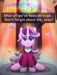 Size: 4000x5333 | Tagged: safe, artist:sol-r, character:starlight glimmer, episode:the last problem, g4, my little pony: friendship is magic, butterfly, clothing, female, headmare starlight, older, older starlight glimmer, rainbow, solo, text