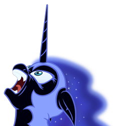 Size: 1800x2000 | Tagged: safe, artist:pianocube, artist:warpout, character:nightmare moon, character:princess luna, species:alicorn, species:pony, g4, angry, female, inkscape, lullaby for a princess, mare, simple background, solo, transparent background, vector, vector trace