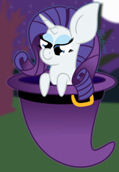 Size: 1550x2224 | Tagged: safe, artist:puperhamster, character:rarity, species:pony, species:unicorn, clothing, female, hat, solo, witch hat