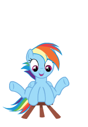 Size: 174x250 | Tagged: safe, artist:sasha-flyer, character:rainbow dash, species:pony, episode:testing testing 1-2-3, g4, my little pony: friendship is magic, animated, animated png, cute, dashabetes, female, simple background, solo, stooldash, transparent background, vector