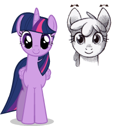 Size: 240x250 | Tagged: safe, artist:sasha-flyer, character:twilight sparkle, character:twilight sparkle (alicorn), species:alicorn, species:pony, animated, animated png, cute, ear twitch, female, floppy ears, gif, simple background, solo, transparent background, twiabetes