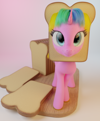 Size: 2652x3216 | Tagged: safe, artist:gabe2252, oc, oc:constant time, 3d, blender, bread, breading, cycles, food