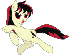 Size: 3258x2584 | Tagged: safe, artist:spectty, oc, oc:raven fear, species:pony, awesome, awesome face, determination, determined, jumping, leaping, simple background, solo, transparent background