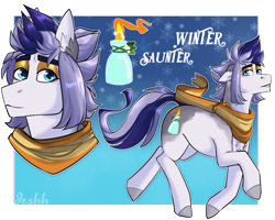 Size: 5000x4000 | Tagged: safe, artist:jeshh, oc, oc:winter saunter, parent:cloudchaser, parent:double diamond, species:earth pony, species:pony, absurd resolution, female, mare, offspring, solo
