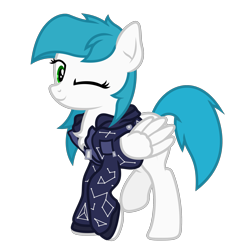 Size: 2373x2373 | Tagged: safe, artist:zylgchs, oc, oc only, oc:cynosura, species:pegasus, species:pony, 2020 community collab, derpibooru community collaboration, clothing, female, simple background, solo, transparent background, vector