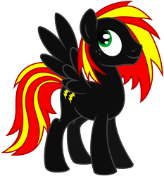 Size: 10000x10732 | Tagged: safe, artist:firesky1302, artist:kamyk962, oc, oc only, oc:fire sky, species:pegasus, species:pony, 2020 community collab, derpibooru community collaboration, absurd resolution, male, red and yellow, simple background, smiling, solo, spread wings, stallion, transparent background, vector, wings