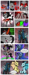 Size: 1500x3900 | Tagged: safe, artist:nancy-05, commissioner:bigonionbean, writer:bigonionbean, character:adagio dazzle, character:aria blaze, character:king sombra, character:nightmare moon, character:princess luna, character:queen chrysalis, character:sonata dusk, species:changeling, species:pony, species:siren, species:umbrum, species:unicorn, comic:fusing the fusions, comic:time of the fusions, alicorn amulet, argument, chest, clothing, comic, confusion, dialogue, dungeon, evil planning in progress, fangs, female, forced, fusion, gem, imminent fusion, jewelry, magic, mare, necklace, nodding, prison, queen umbra, regalia, rule 63, semi-grimdark series, siren gem, smiling, smirk, sombra eyes, spell, spirit, suggestive series, tartarus, the dazzlings, vein bulge, wingless