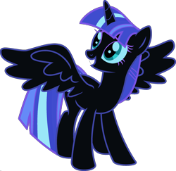 Size: 1920x1870 | Tagged: safe, artist:kamyk962, edit, character:nightmare moon, character:princess luna, character:twilight sparkle, character:twilight sparkle (alicorn), species:alicorn, species:pony, female, fusion, palette swap, ponyar fusion, recolor, simple background, solo, transparent background, vector, vector edit