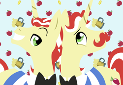Size: 4326x2976 | Tagged: safe, artist:catnipfairy, character:flam, character:flim, species:pony, species:unicorn, abstract background, ask the flim flam bros, duo, duo male, lineless, male, stallion, vector