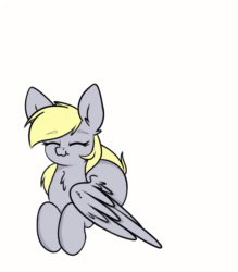 Size: 720x822 | Tagged: safe, artist:itsmeelement, artist:wholesomedoe, character:derpy hooves, species:pegasus, species:pony, animated, cute, dawwww, derpabetes, eyes closed, female, mare, no sound, prone, simple background, solo, tail wag, webm, white background