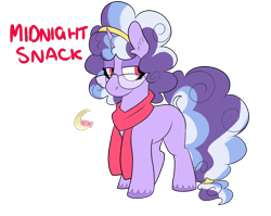 Size: 2660x2120 | Tagged: safe, artist:maximumbark, oc, oc:midnight snack, species:pony, species:unicorn, clothing, female, glasses, mare, scarf, simple background, solo, transparent background