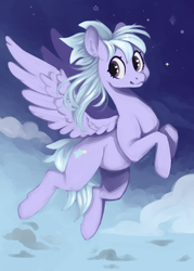 Size: 1750x2450 | Tagged: safe, artist:slimeprnicess, character:cloudchaser, species:pegasus, species:pony, /mlp/, 4chan, cute, drawthread, female, flying, mare, solo