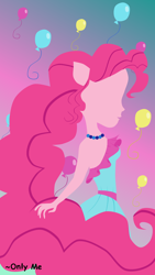 Size: 1500x2669 | Tagged: safe, artist:onlymeequestrian, character:pinkie pie, species:human, my little pony:equestria girls, female, lineless, no face, solo, wallpaper