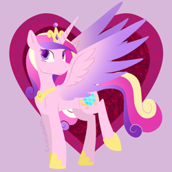 Size: 900x900 | Tagged: safe, artist:enigmadoodles, character:princess cadance, species:alicorn, species:pony, female, heart, smiling, solo
