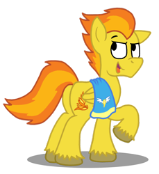 Size: 862x941 | Tagged: safe, artist:sketchymouse, character:spitfire, species:pegasus, species:pony, firestorm, male, raised hoof, rule 63, simple background, solo, stallion, towel, transparent background, unshorn fetlocks