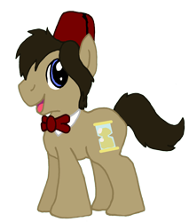 Size: 3048x3584 | Tagged: safe, artist:sketchymouse, character:doctor whooves, character:time turner, species:earth pony, species:pony, bow tie, clothing, doctor who, eleventh doctor, fez, hat, male, simple background, solo, stallion, the doctor, transparent background